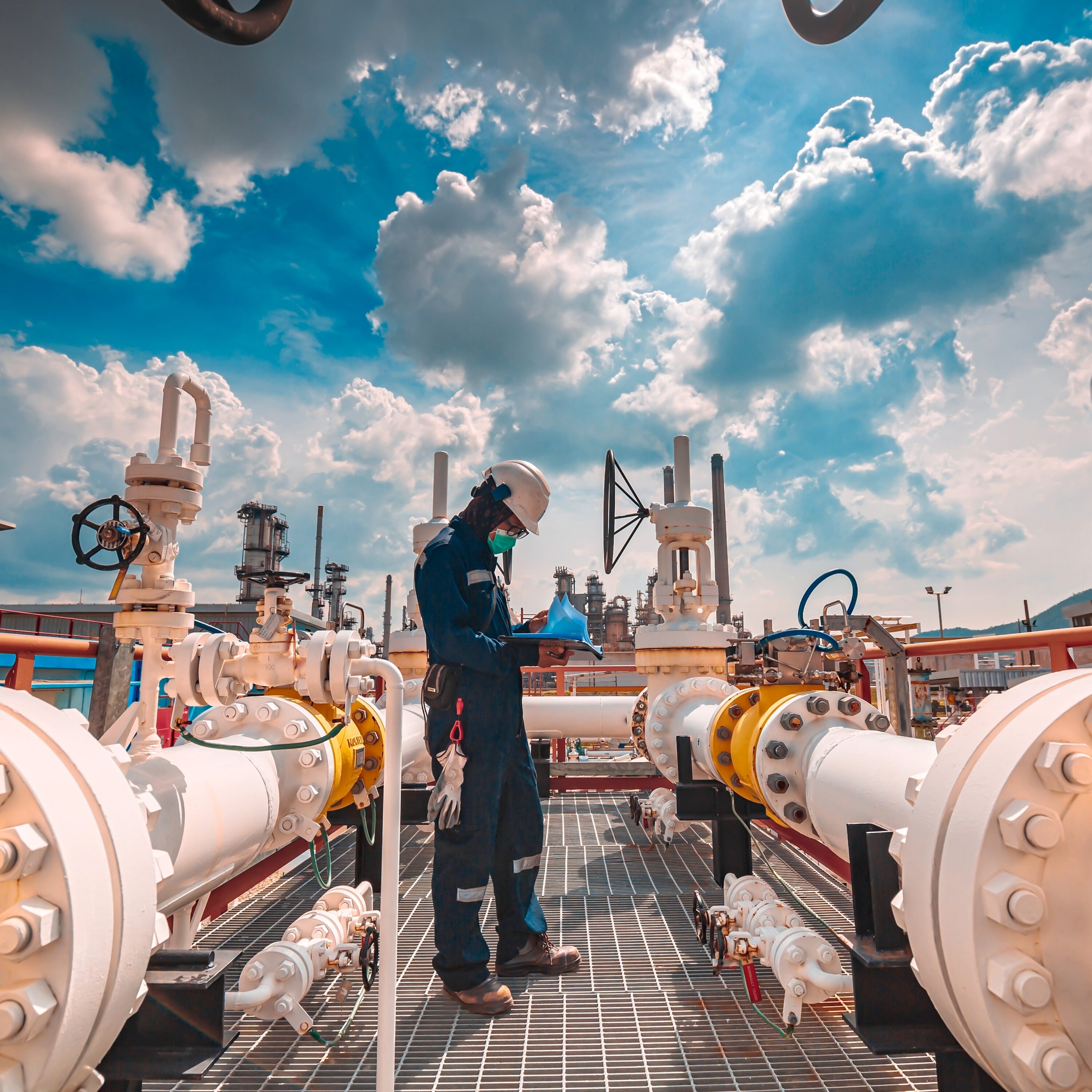 Male,Worker,Inspection,At,Steel,Long,Pipes,And,Pipe,Elbow